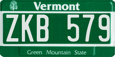 VT license plate ZKB579