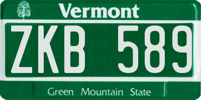 VT license plate ZKB589