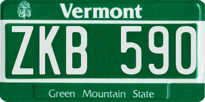 VT license plate ZKB590