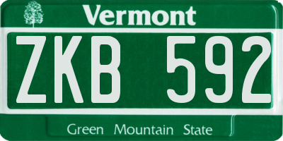VT license plate ZKB592