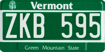 VT license plate ZKB595