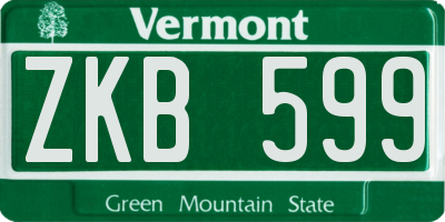 VT license plate ZKB599