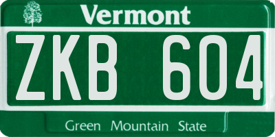 VT license plate ZKB604