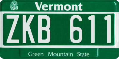 VT license plate ZKB611