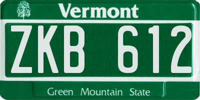 VT license plate ZKB612
