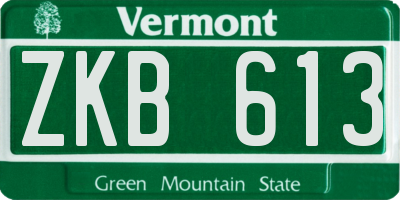VT license plate ZKB613
