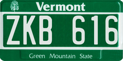 VT license plate ZKB616