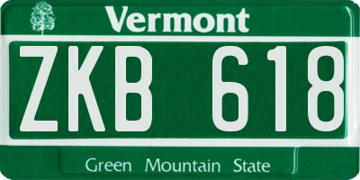VT license plate ZKB618