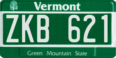 VT license plate ZKB621