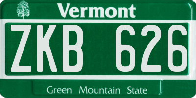 VT license plate ZKB626