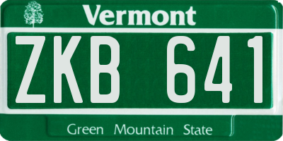 VT license plate ZKB641