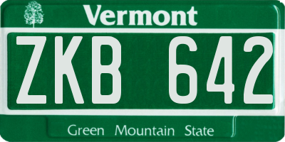 VT license plate ZKB642