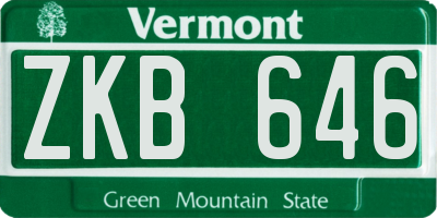 VT license plate ZKB646