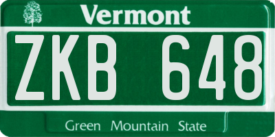 VT license plate ZKB648