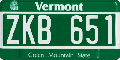 VT license plate ZKB651