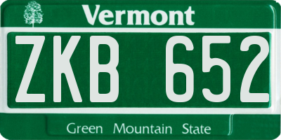 VT license plate ZKB652