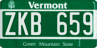VT license plate ZKB659