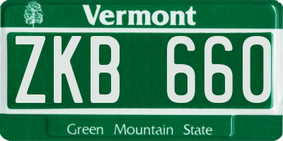 VT license plate ZKB660