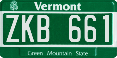 VT license plate ZKB661