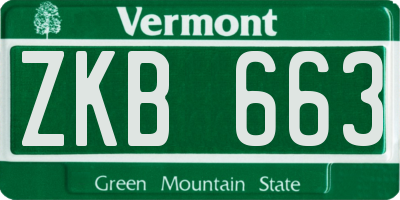 VT license plate ZKB663