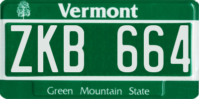 VT license plate ZKB664