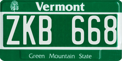 VT license plate ZKB668