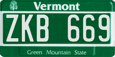 VT license plate ZKB669