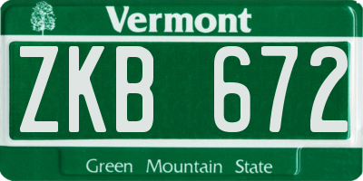 VT license plate ZKB672