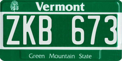 VT license plate ZKB673