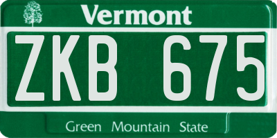VT license plate ZKB675