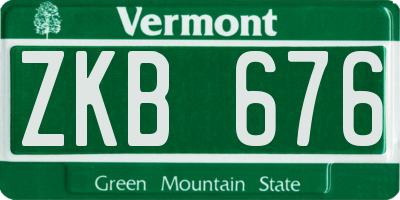 VT license plate ZKB676