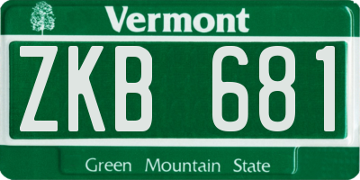 VT license plate ZKB681