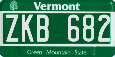 VT license plate ZKB682