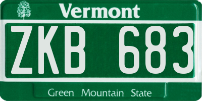VT license plate ZKB683