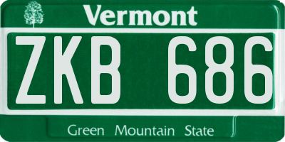 VT license plate ZKB686