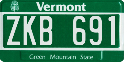 VT license plate ZKB691