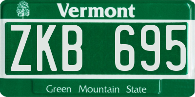 VT license plate ZKB695