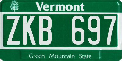 VT license plate ZKB697
