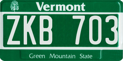 VT license plate ZKB703