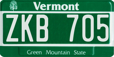 VT license plate ZKB705