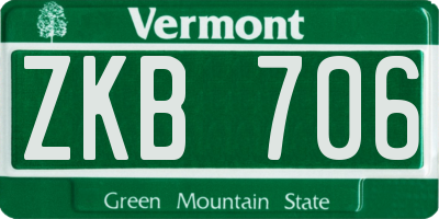 VT license plate ZKB706
