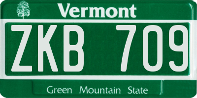 VT license plate ZKB709