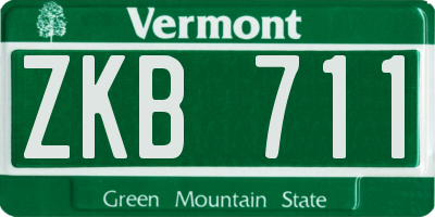 VT license plate ZKB711