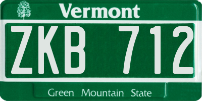 VT license plate ZKB712