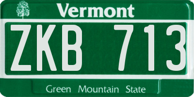 VT license plate ZKB713