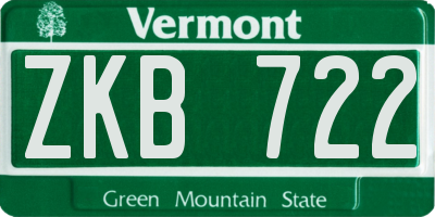 VT license plate ZKB722