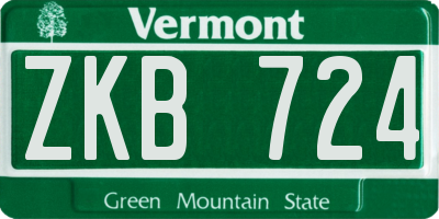 VT license plate ZKB724