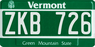 VT license plate ZKB726