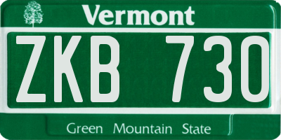 VT license plate ZKB730