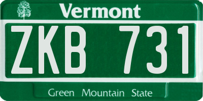 VT license plate ZKB731